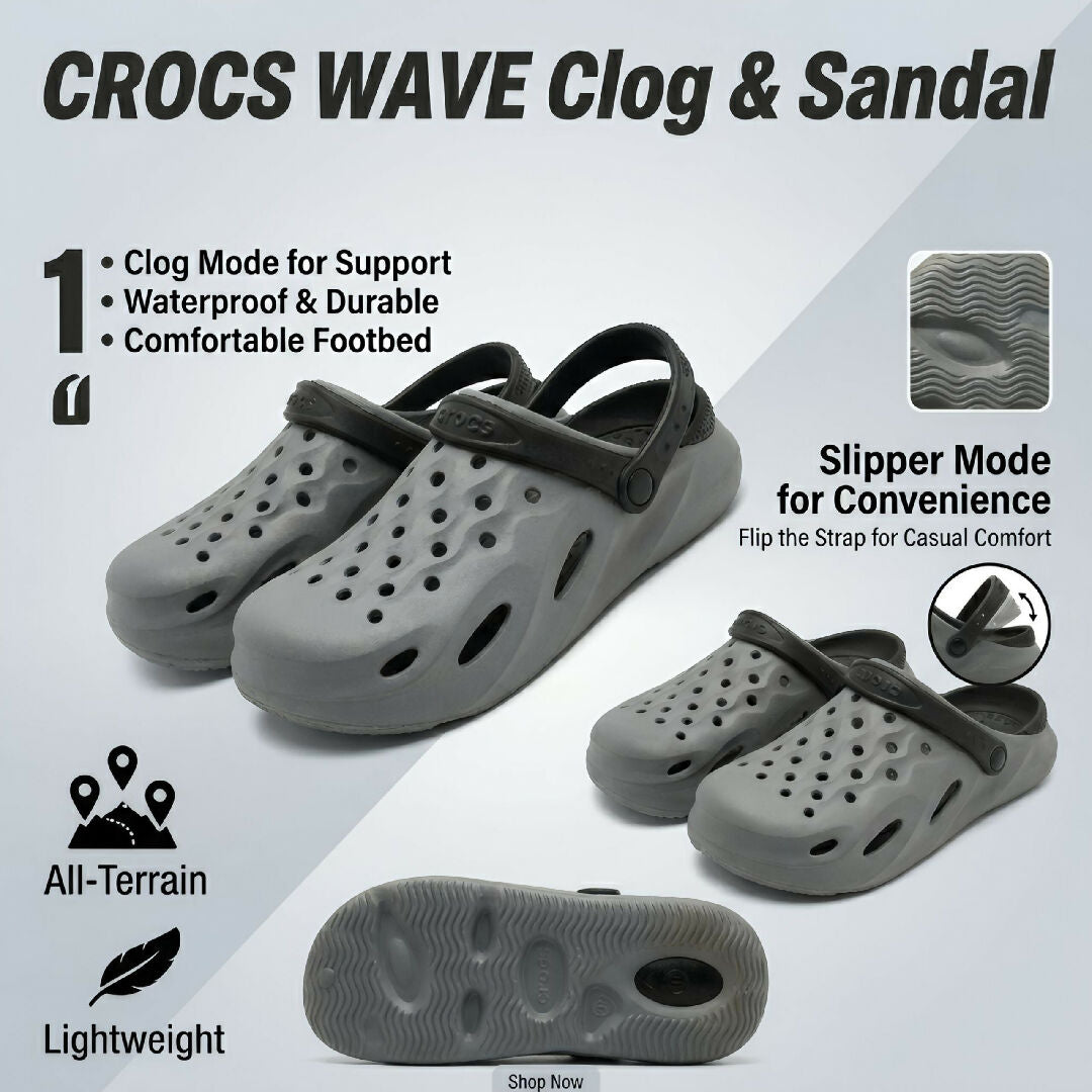 Modern EVR Clogs for Men 2 in 1 Waterproof Lightweight Sandals and Slippers