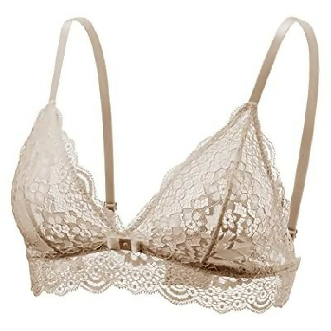 Posheeda Elegance Lace Bralette Soft Floral Lace Wireless Bra for Everyday Comfort and Style