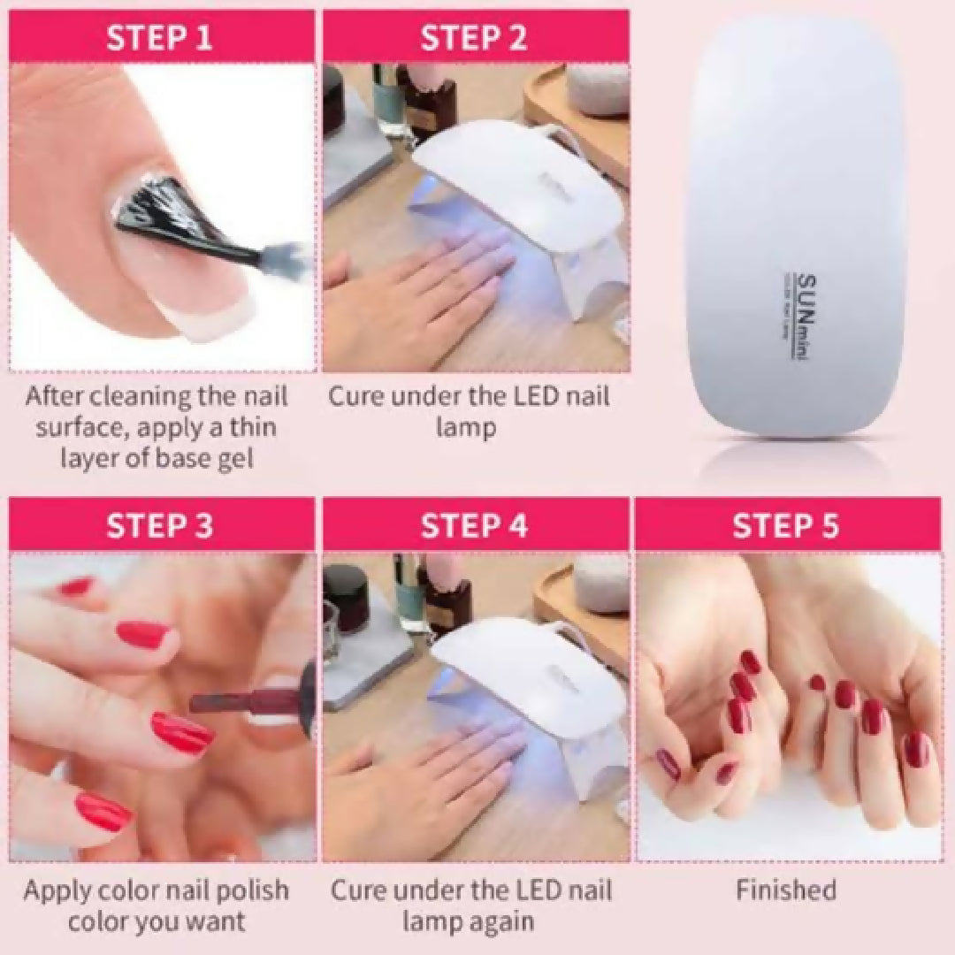 Mini UV LED Nail Lamp Portable Gel Curing Lamp with a Pocket-Size Mini Nail Dryer
