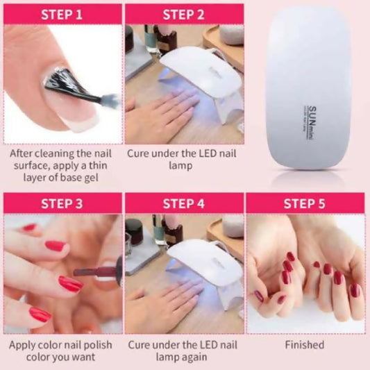 Mini UV LED Nail Lamp Portable Gel Curing Lamp with a Pocket-Size Mini Nail Dryer