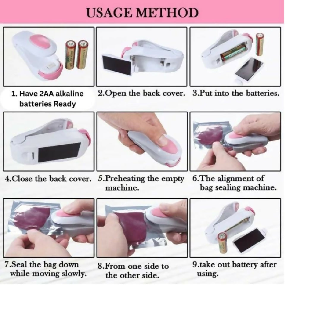 Mini Sealer Small Household Plastic Sealer Snack Moisture Proof Sealer Portable Plastic Bag Sealer