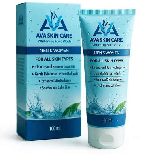 AVA Face Wash Glycolic Acid Vitamin Enriched Brightening Cleanser Deep Cleansing Hydrating Formula For All Skin Types