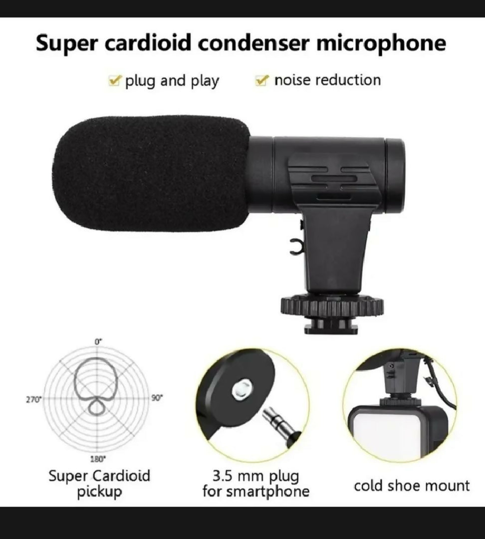 Ay-49 Vlogger Video Making Kits Vlog Microphone Led Fill Light Mini Tripod Mobile Holder with remote Good quality