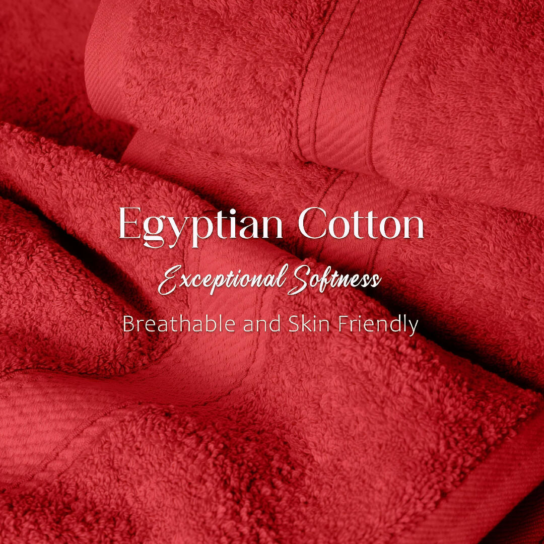 Premium Egyptian Cotton Pile 8 Piece Towel Set Ultra Soft Luxury Bathroom Towels