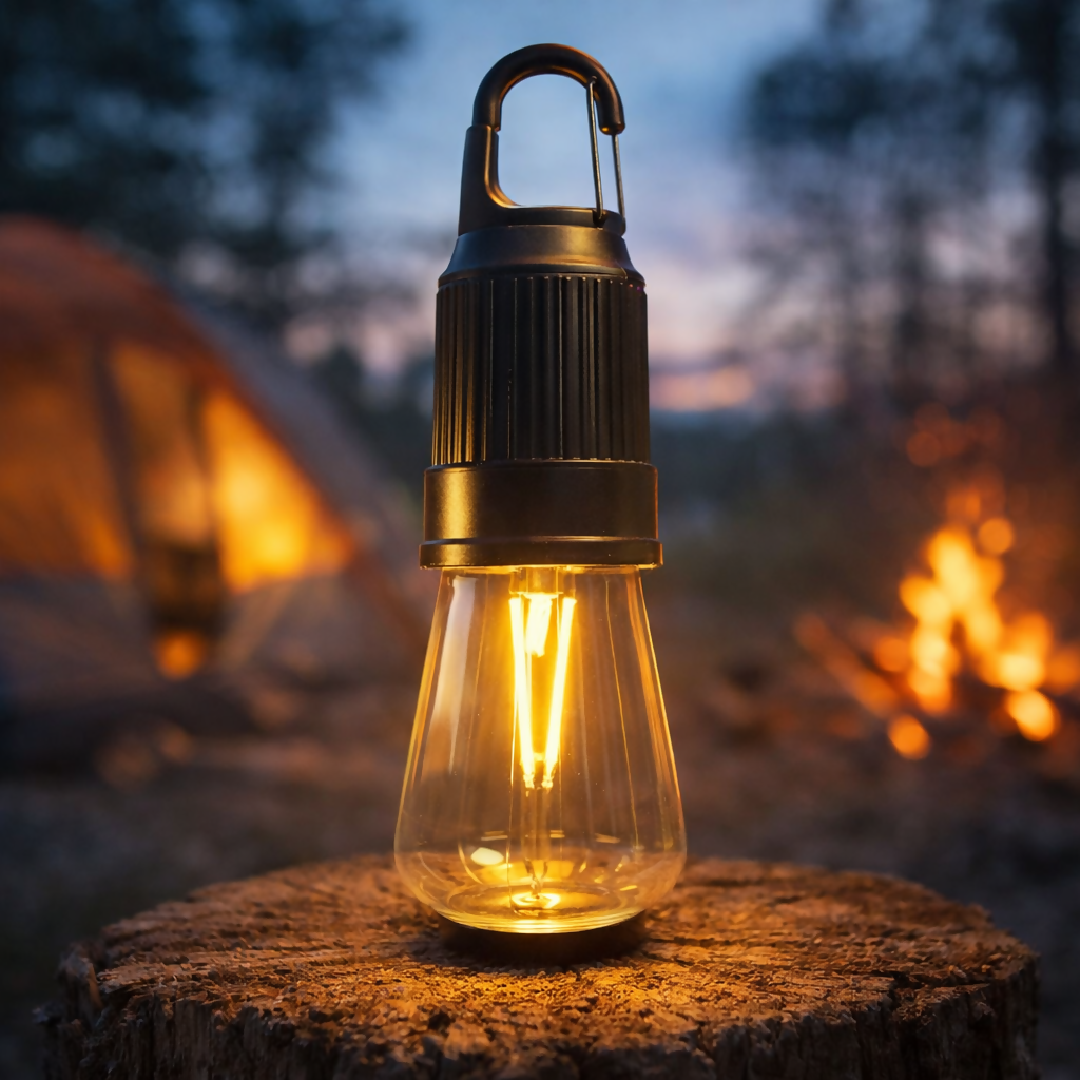 T02 Portable T02 Portable Hanging Camping Lamp Type-C Rechargeable Warm Light LED Bulb with 3 ModesType-C Rechargeable Warm Light LED Bulb with 3 Modes