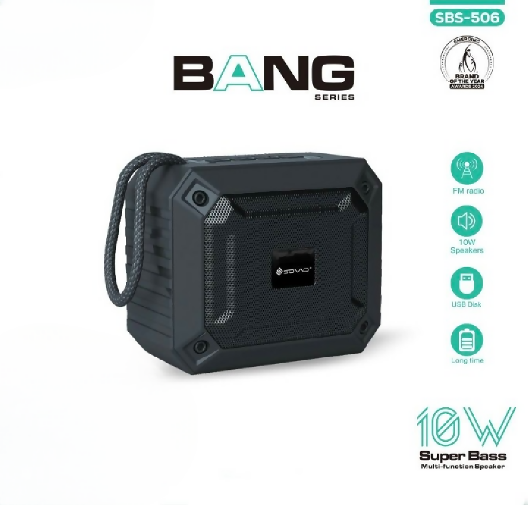 SOVO Bang SBS-506 Bluetooth Speaker Powerful Bass Wireless Portable Speaker with HD Sound Built-in Microphone for Hands-Free Calls
