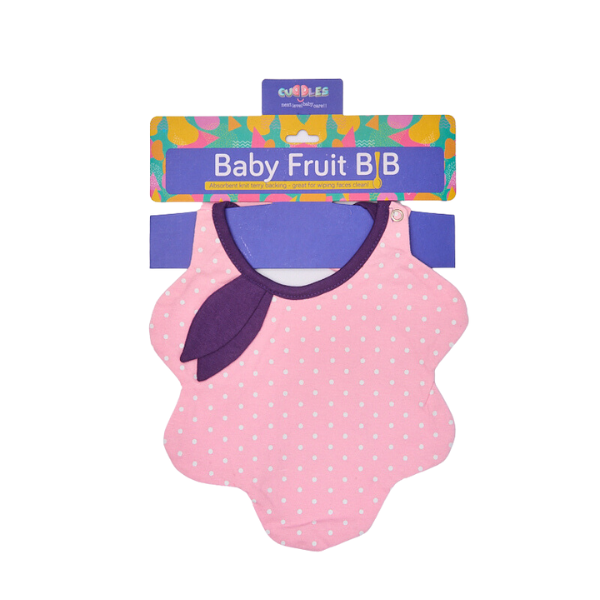 Cuddles Baby Fruit Ultra Soft Cotton Bib - Pink