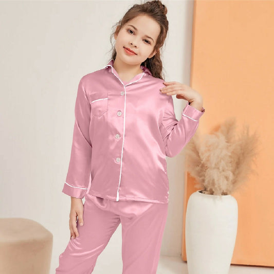 High Quality Silk Kids Nightwear Trouser Shirt