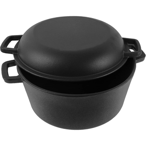 Dutch Oven 5 Quarts 2 in 1 with Lid Perfect for Stews Roasts and Baking