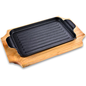 Sizzler 10 inch G RT Wood Dual Grip Perfect for Grilling and Sizzling Meals