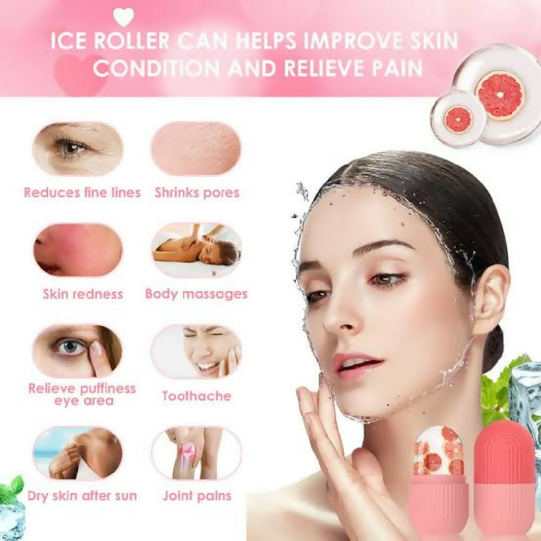 Reusable Facial Ice Roller for Face - Enhance Skin Glow Shrink and Tighten Pores - Random Color