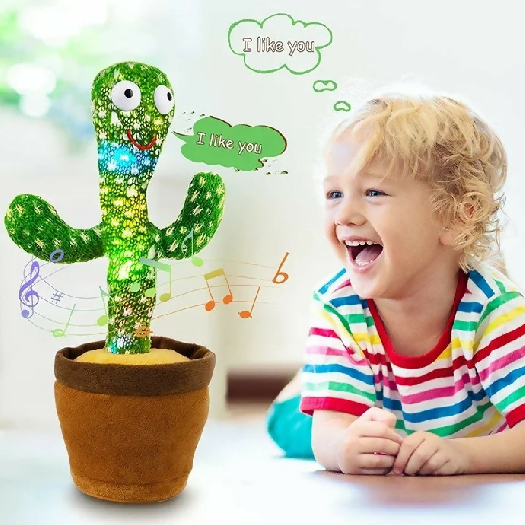 Dancing Cactus Toy - Talking Cactus - Tree Cactus Plush Toy for Children Kids Toddlers - Rechargeable Cactus Toys For Kids - With Box - With Cap
