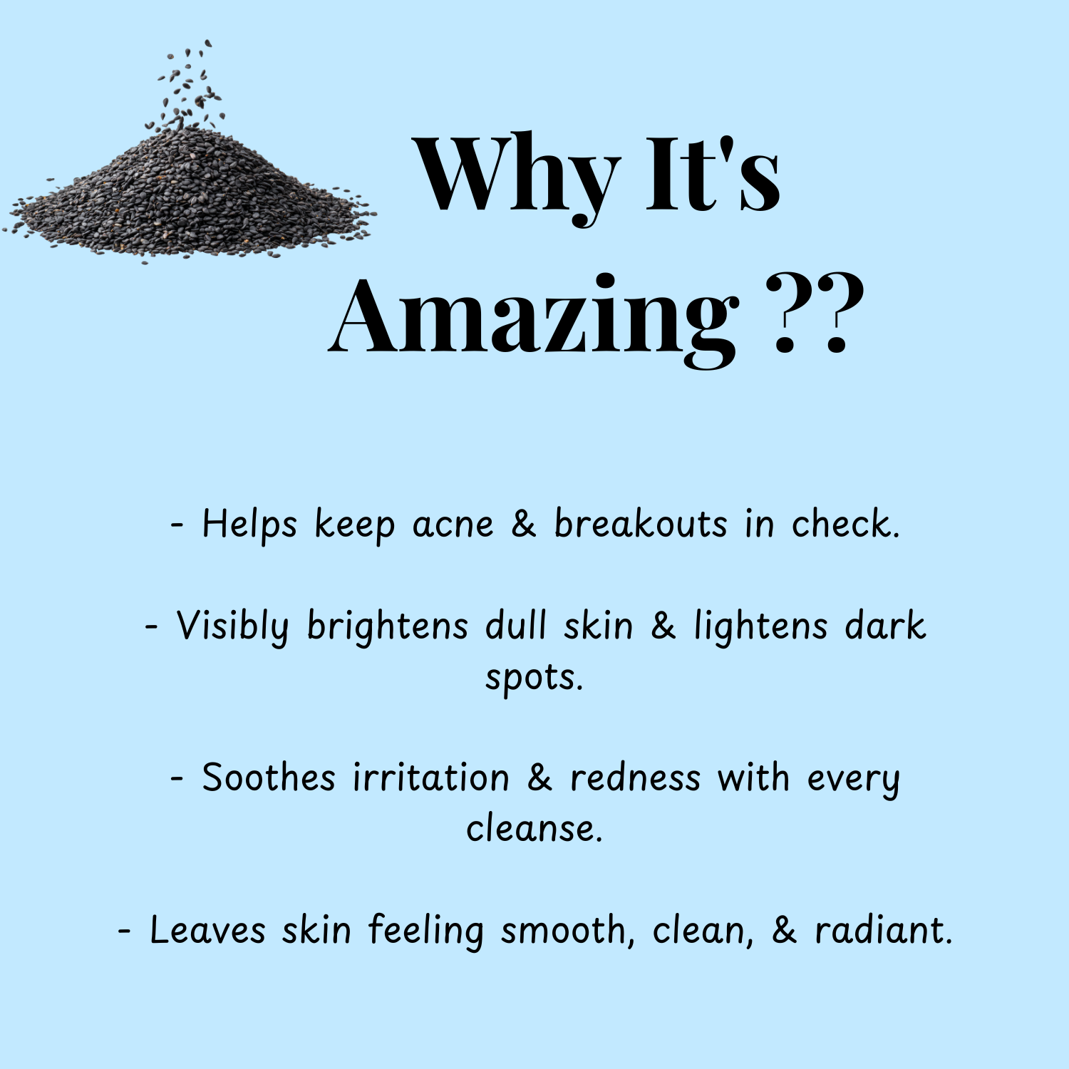 Black seedface wash benefits