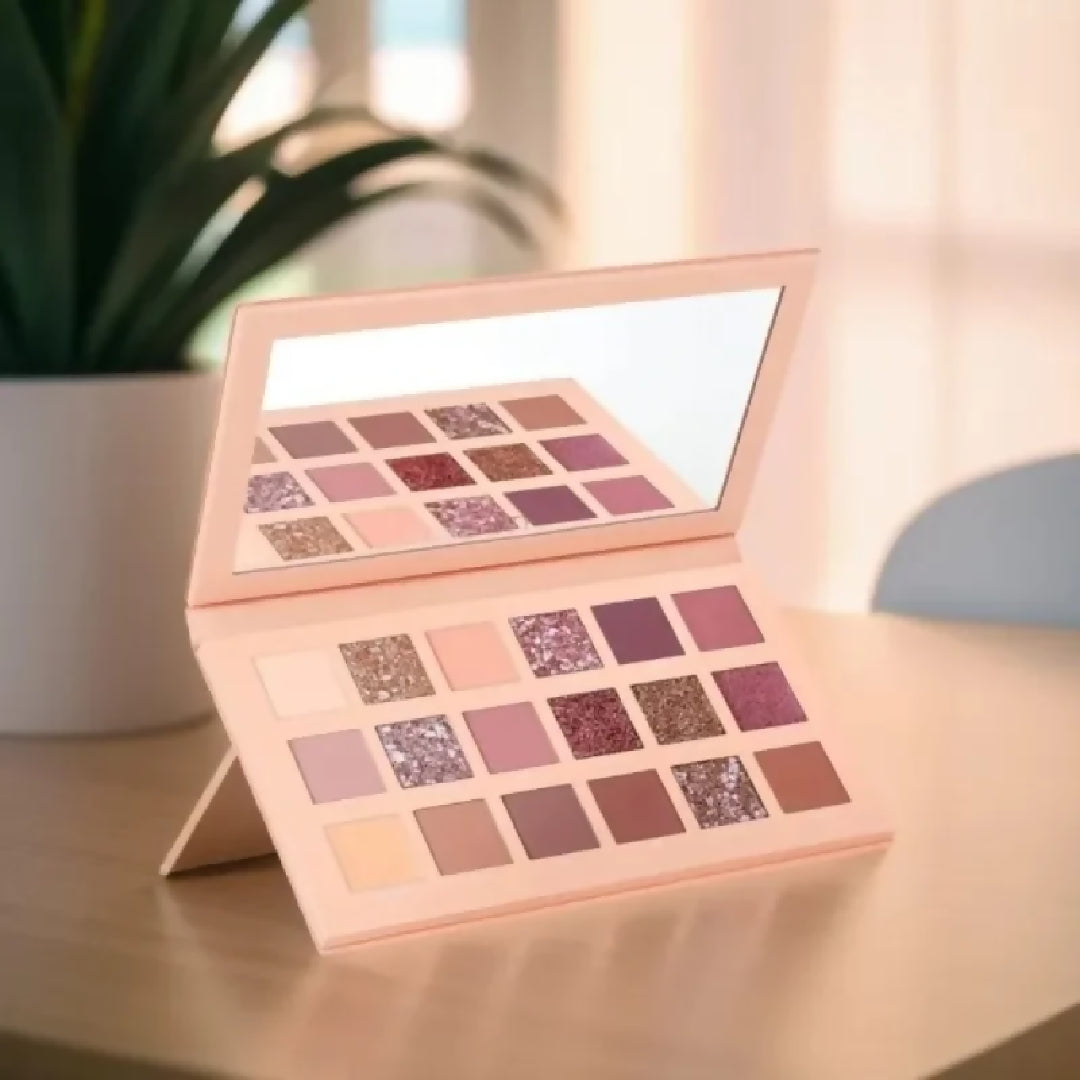 18 Colors Nude Eyeshadow Palette Matte and Shimmer Pigmented Shades Long Lasting