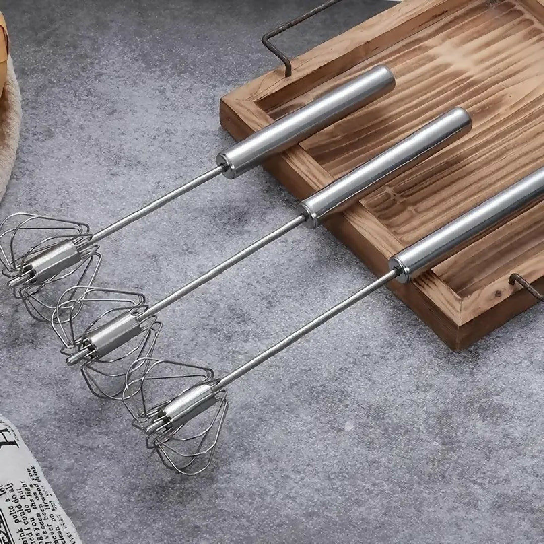 Hand Pressure Semi-Automatic Egg Beater Kitchen Accessories Tools Self Turning Cream Utensils Whisk Manual Mixer - 40 by 7-5 cm