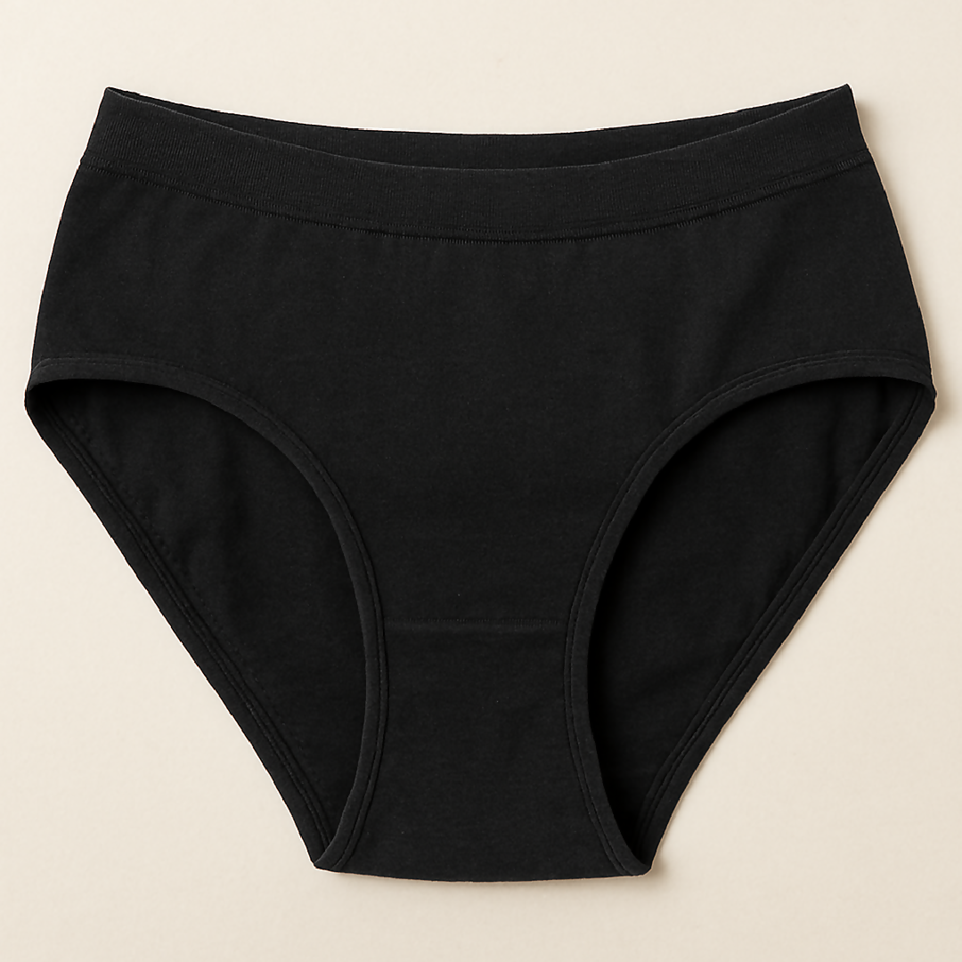 Malai Soft Fabric Underwear for Women - High Quality Comfortable Lightweight Everyday Panty in Black - Sizes S M L - Large