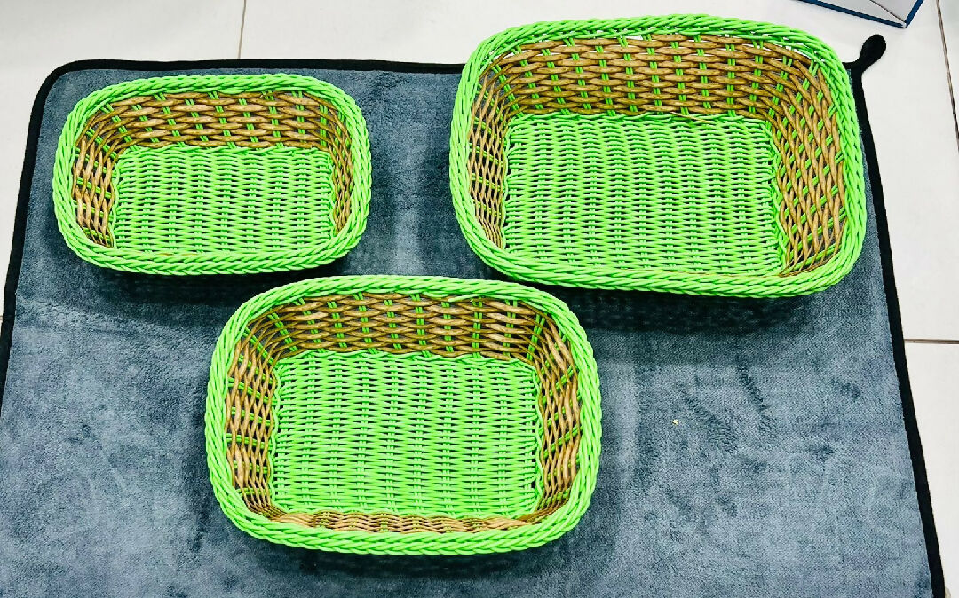 1 PCs MEDIUM NYLONE CANE MATERIAL FOOD SERVING BREAD BASKET NAAN BASKET