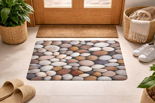 Super Absorbent Non Slip Bathroom Floor Mat Pebble design 23 15 inch