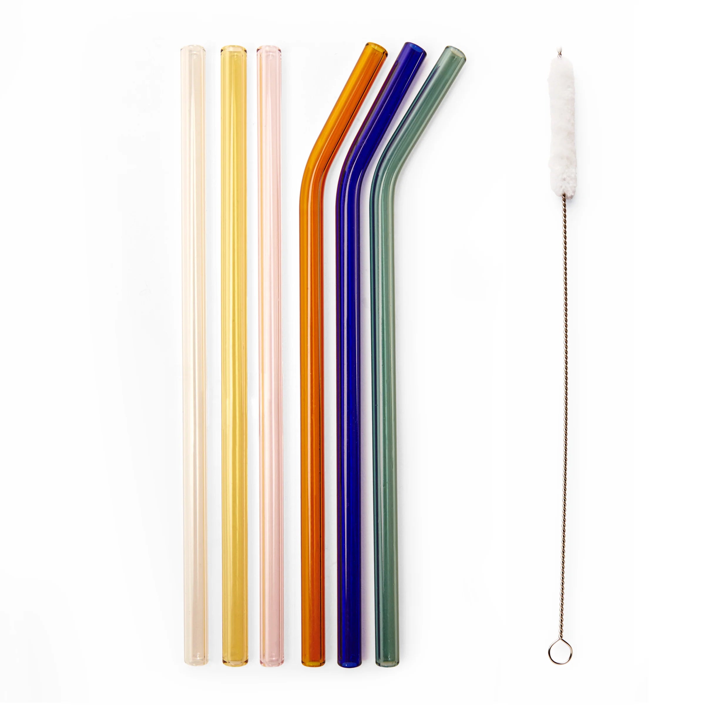 Glass Straw Multi Color 7P