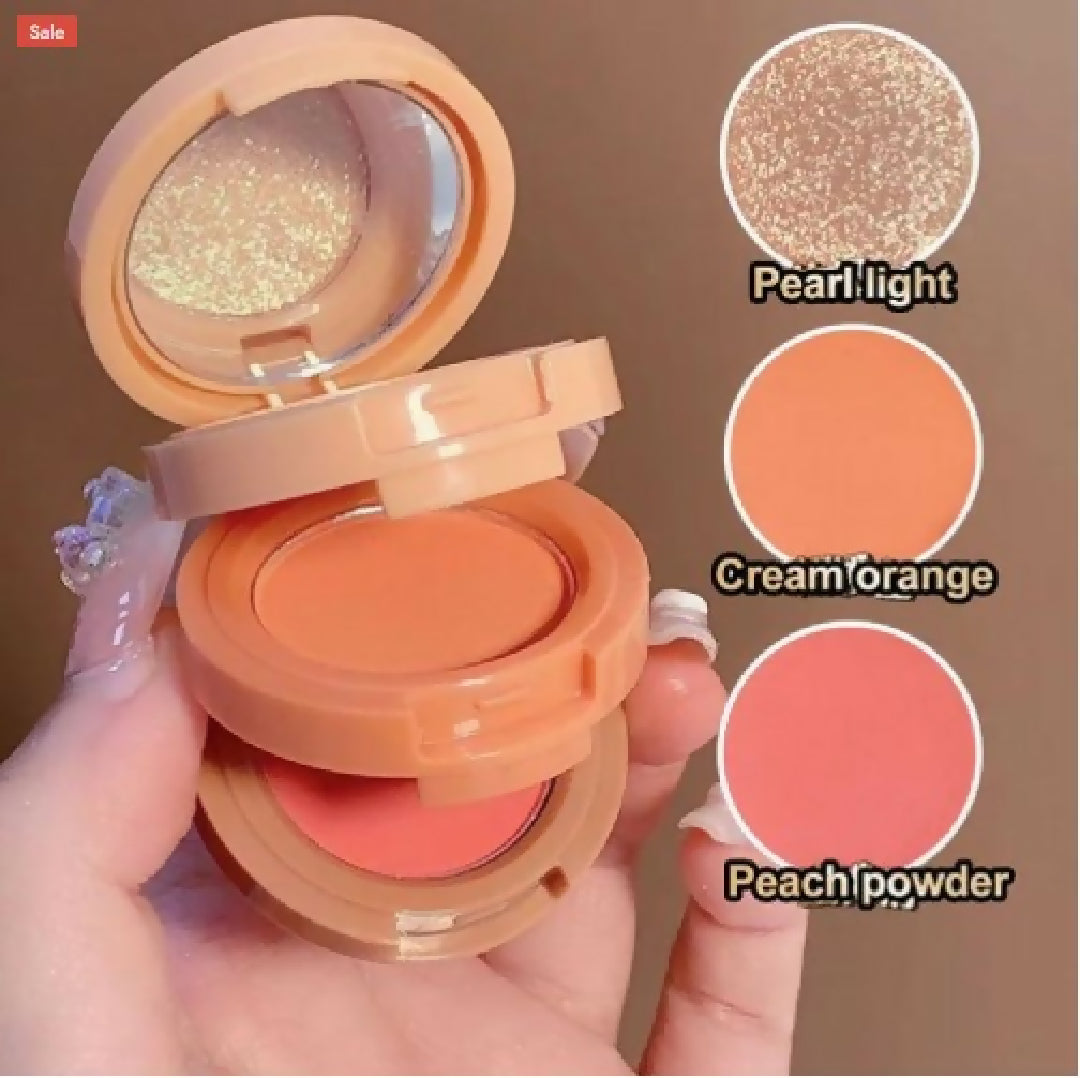 Miss Lara 3 in 1 Matte Highlighter Blush Palette