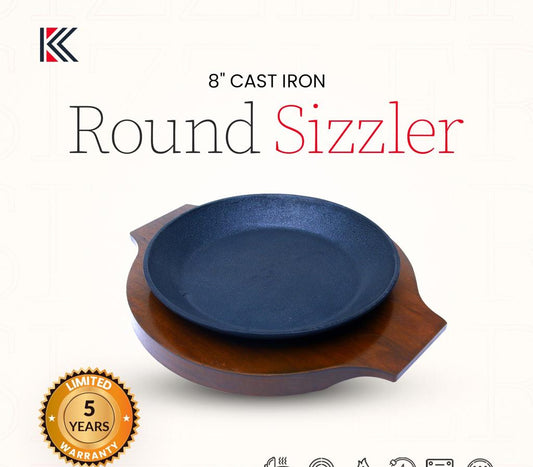 Sizzler 8 inch F RO Wood Perfect for Sizzling Steaks and Fajitas