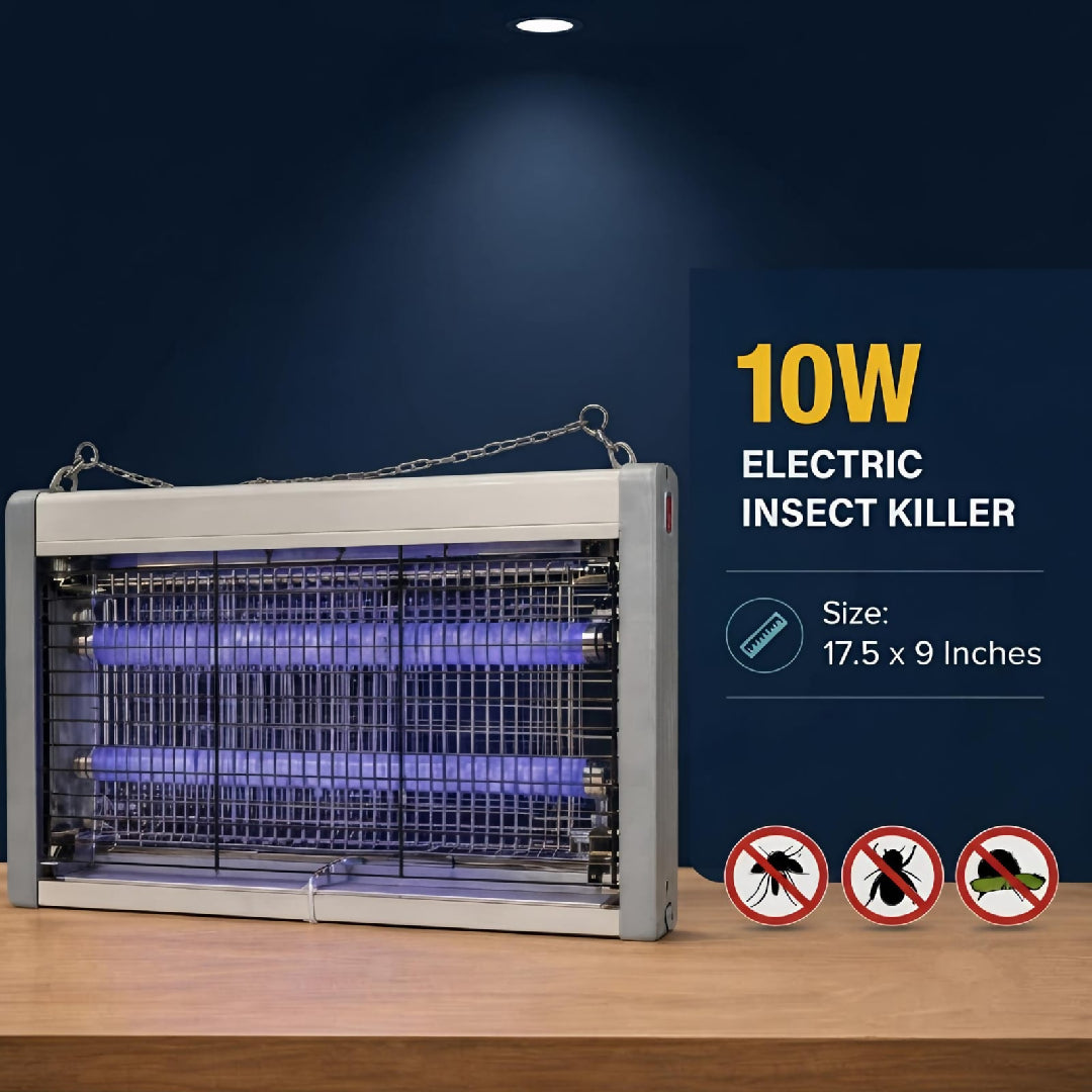 10W Electric Mosquito Insect Killer Lamp Dual UV Tubes