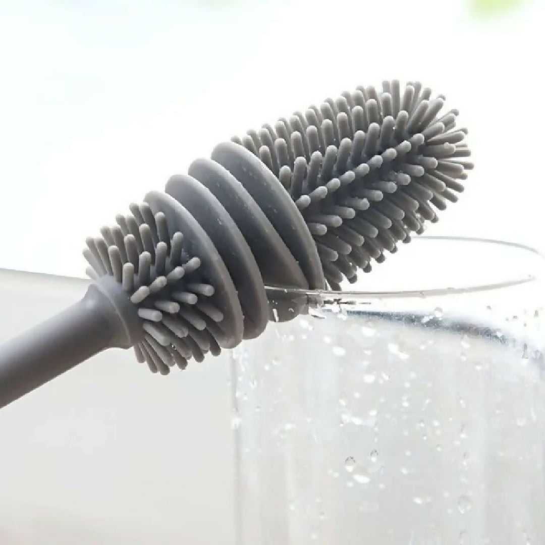 Long Handle Silicone Milk Bottle Brush Glass Bottle Cleaning Brush Multifunction Cup Mouth Scrubber Household Cleaning Tool
