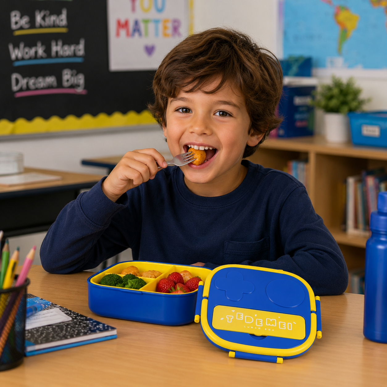 Premium Kids Lunch Box | Leakproof Bento Lunch Box with Compartments | BPA-Free Food Storage Box for School, Picnic & Travel