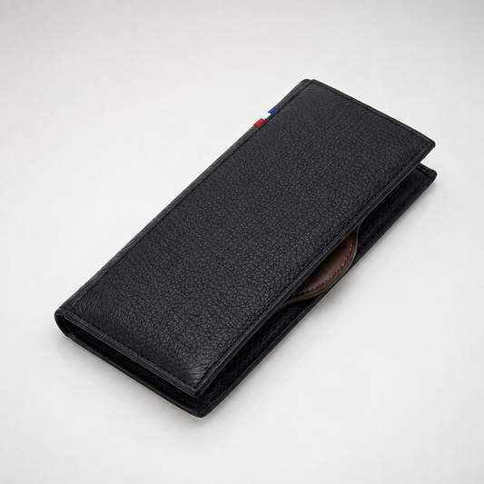 Long Leather Black Wallet