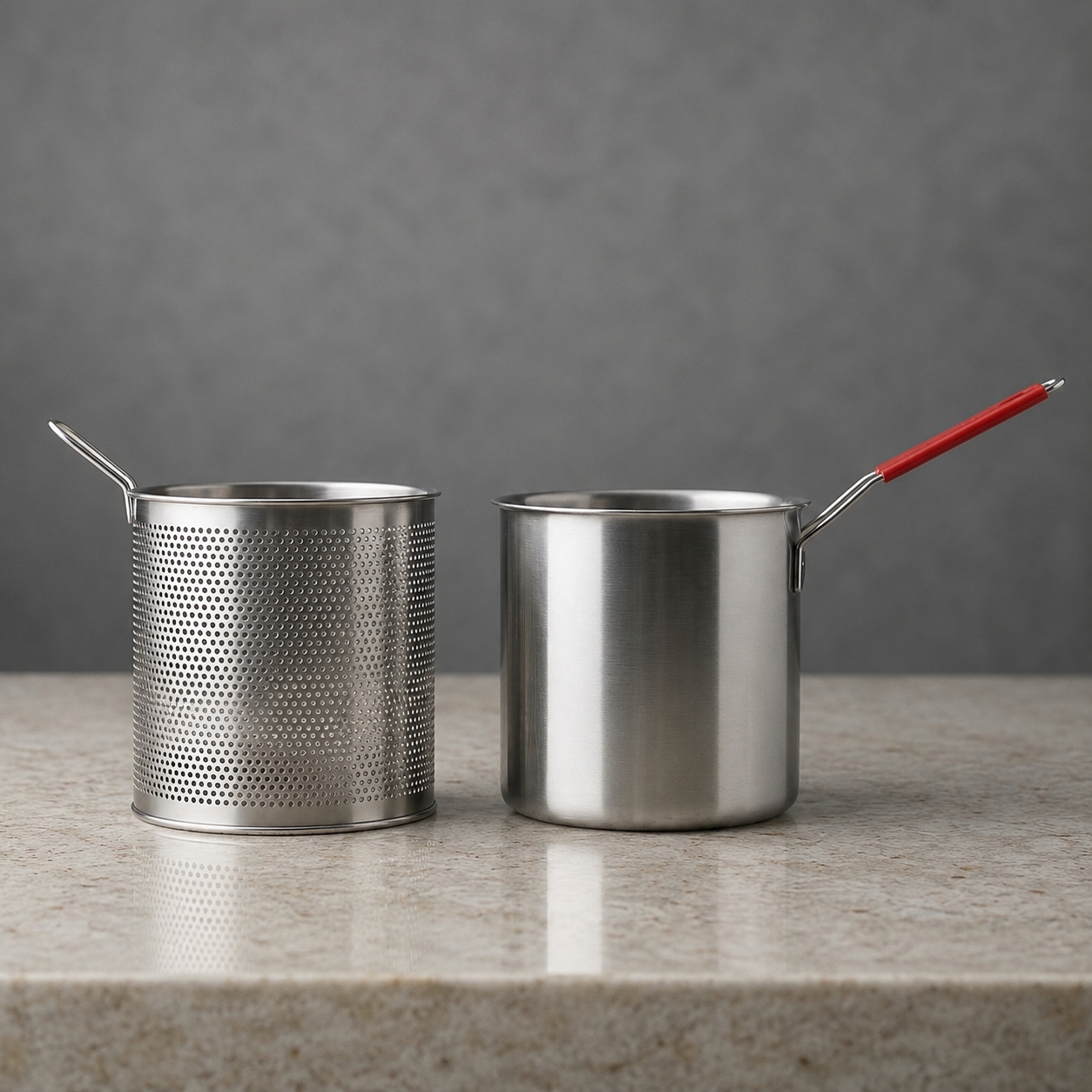 Stainless Steel 1200ml Deep Fryer Pot with Strainer