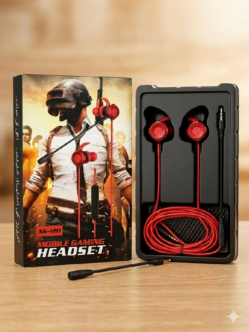 XG 120 Mobile Gaming Earphones with Detachable Microphone Red