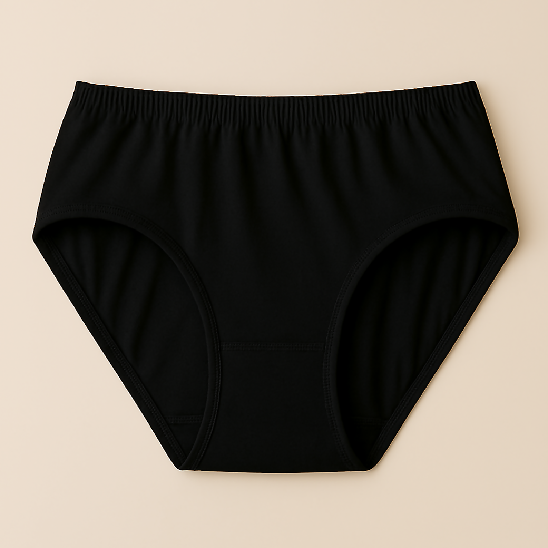 High Quality Pure Cotton Soft Fabric Panty - Comfortable Everyday Wear - Black - S M L - Large