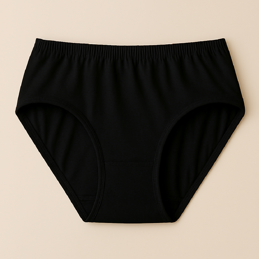 High Quality Pure Cotton Soft Fabric Panty - Comfortable Everyday Wear - Black - S M L - Large