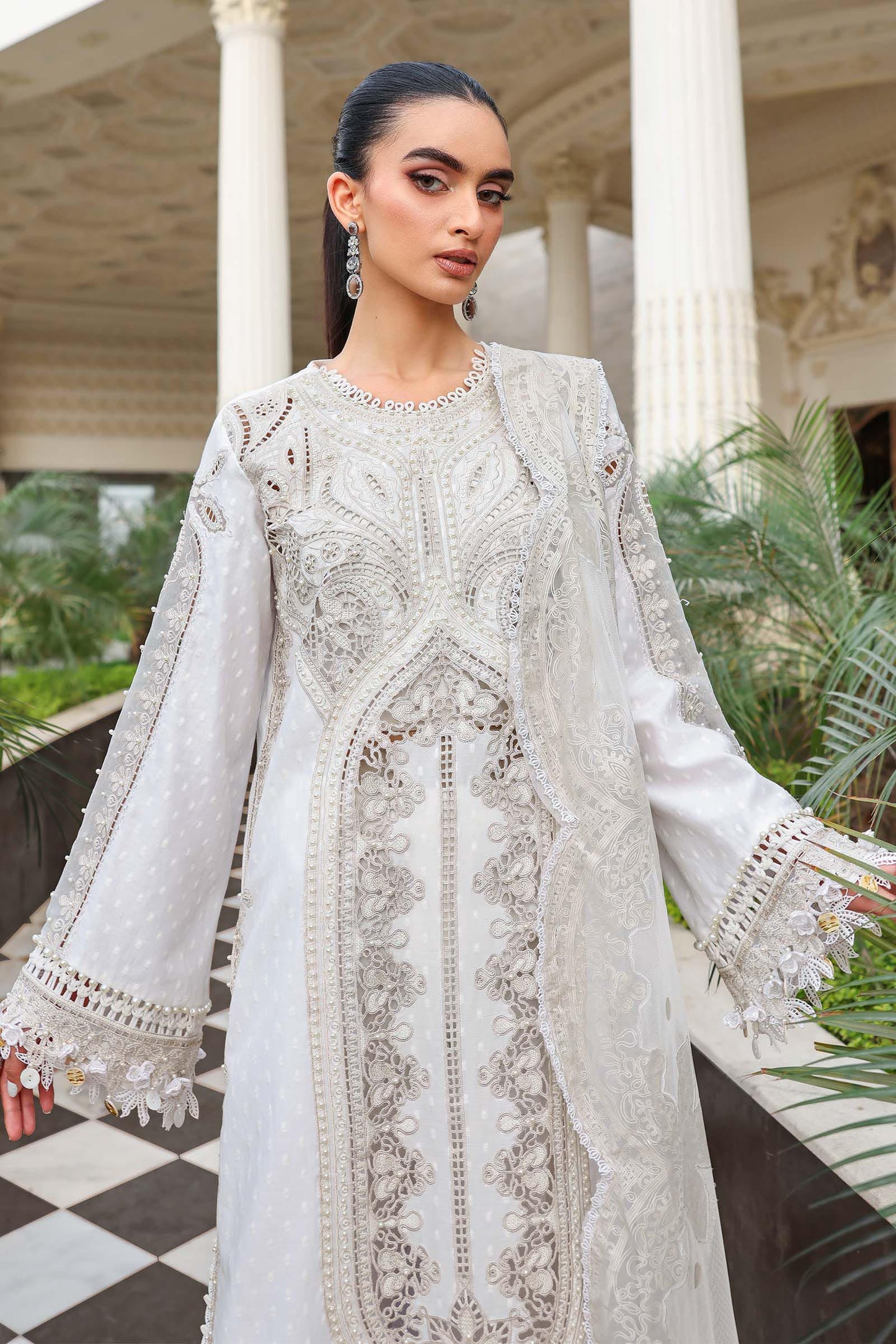 Maria B 3 Pc Unstitched Embroidered Jacquard Lawn Suit EL-26-01