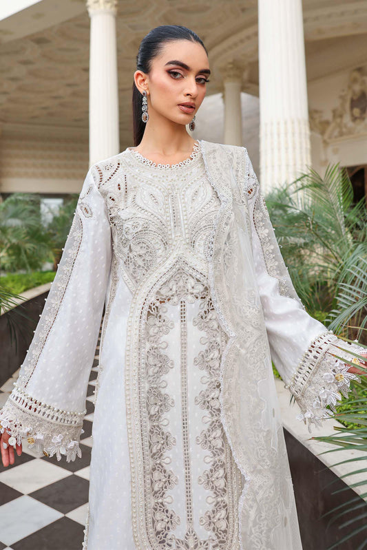 Maria B 3 Pc Unstitched Embroidered Jacquard Lawn Suit EL-26-01