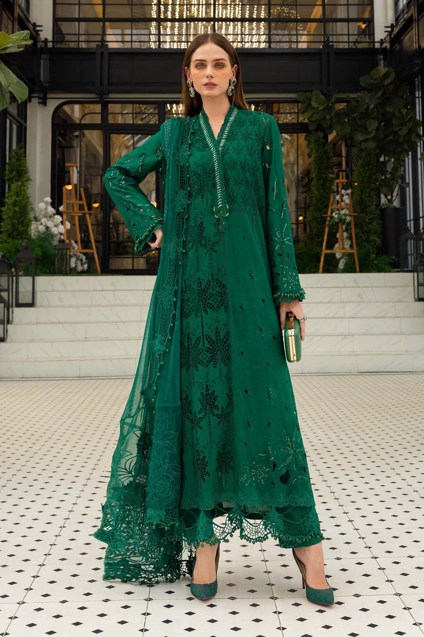 Maria B 3 Pc Unstitched Embroidered Lawn Suit EL-26-04