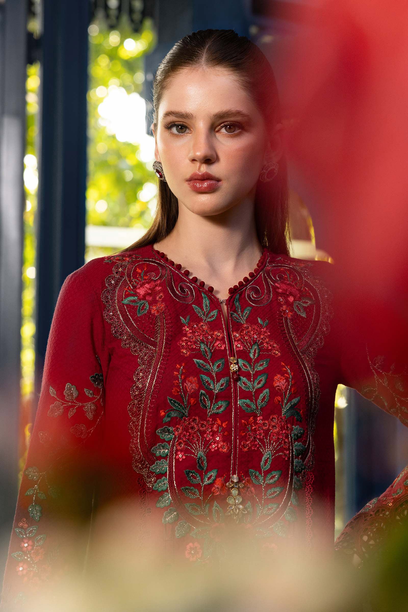 Maria B 3 Pc Unstitched Embroidered Jacquard Lawn Suit EL-26-05