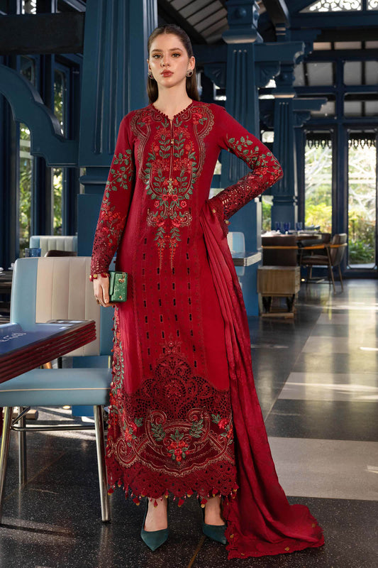 Maria B 3 Pc Unstitched Embroidered Jacquard Lawn Suit EL-26-05
