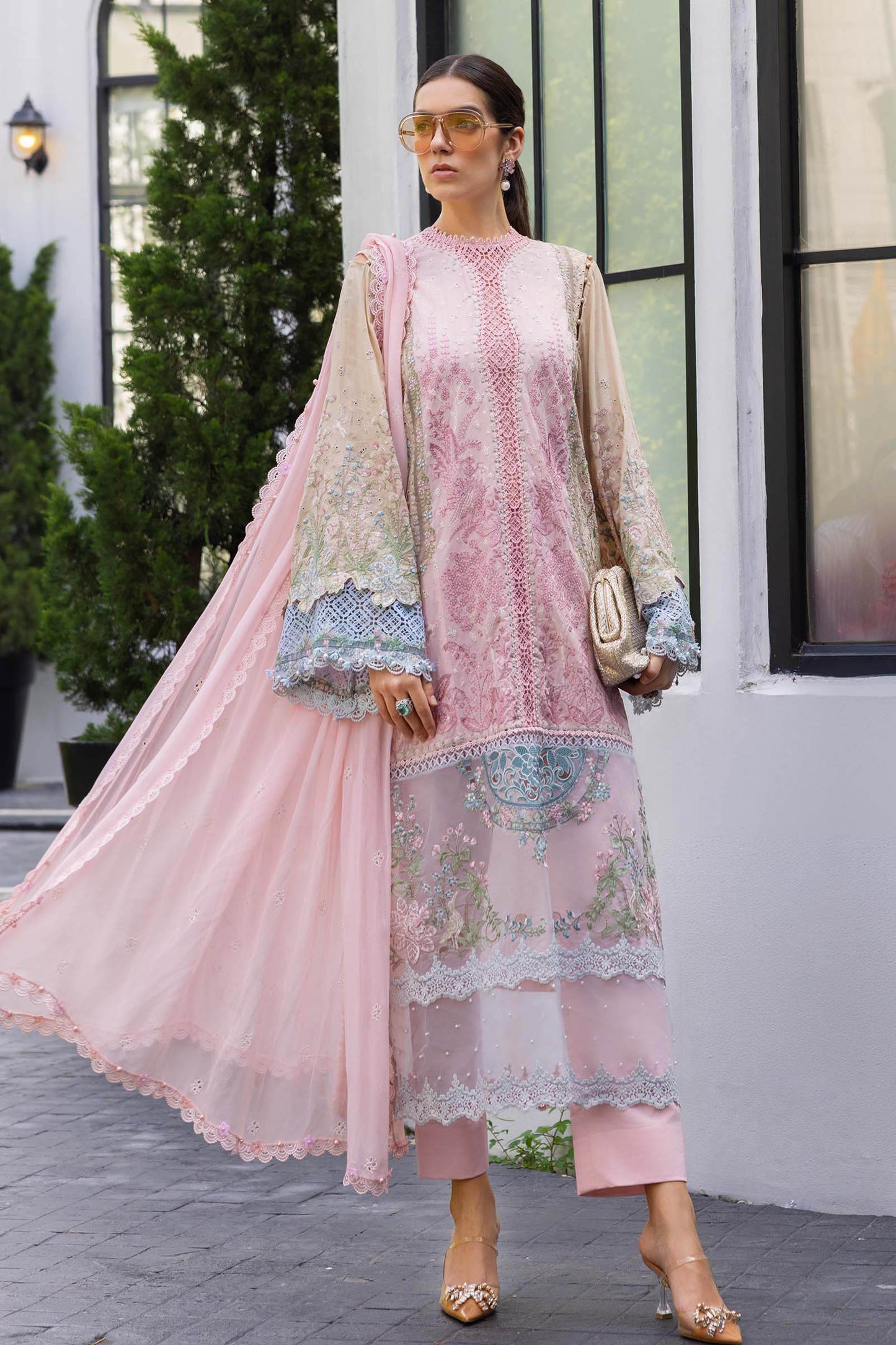 Maria B 3 Pc Unstitched Embroidered Lawn Suit EL-26-09