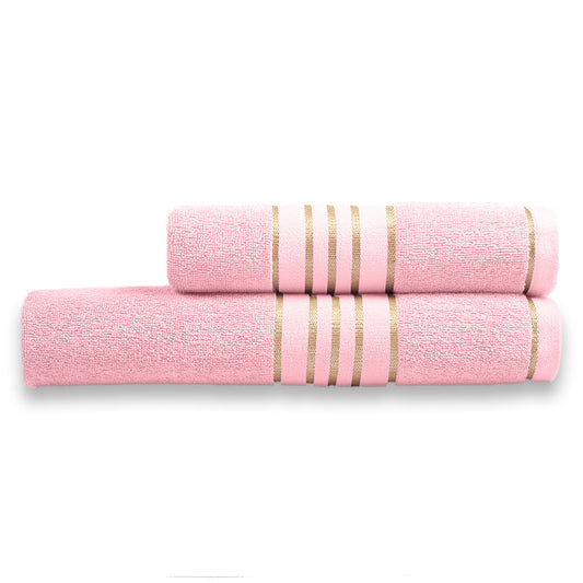 Combed Cotton Pink Towel Set