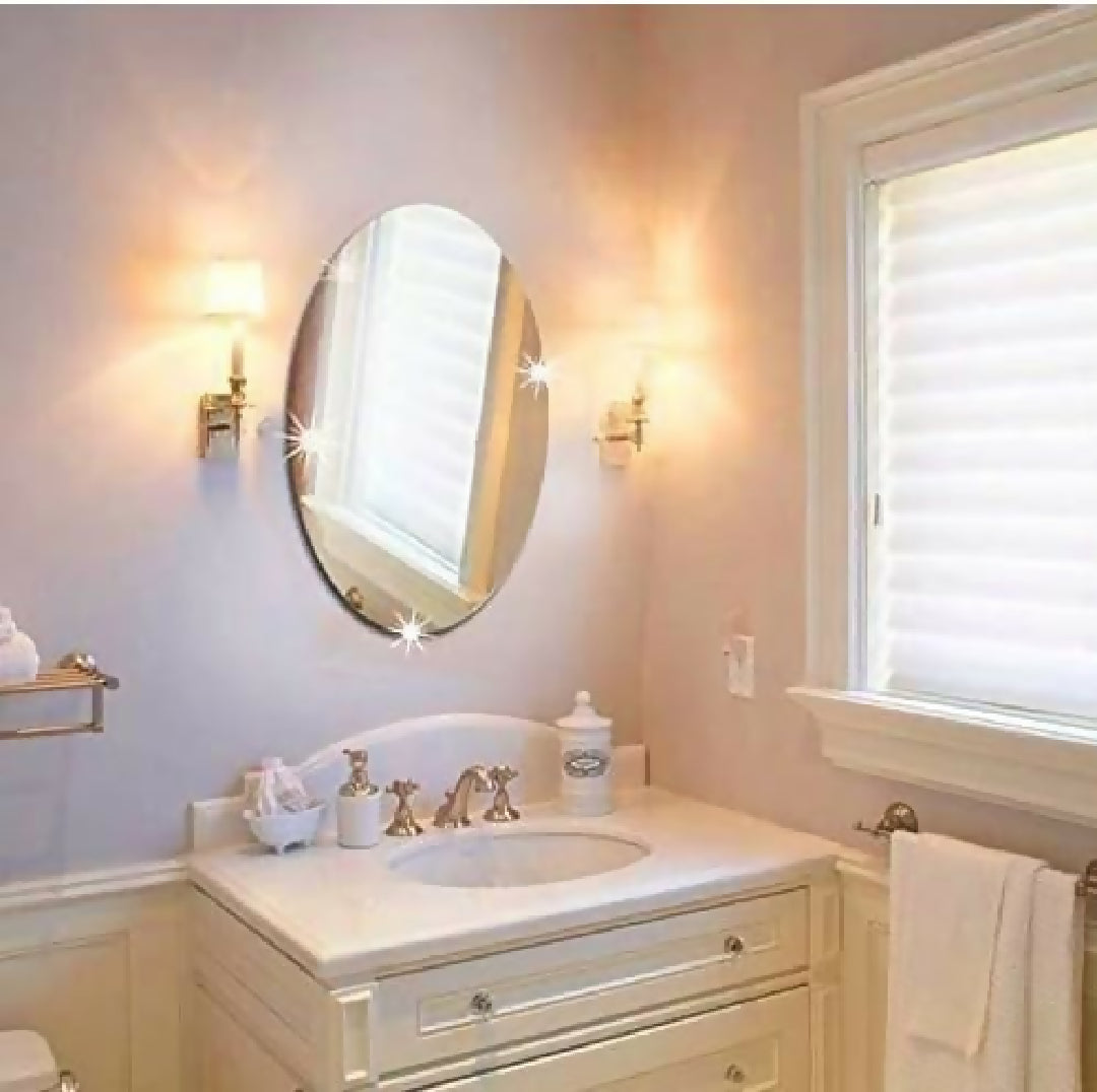 Oval Shape Mirror Wall Sticker Size 11 inch