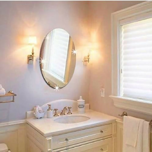 Oval Shape Mirror Wall Sticker Size 11 inch