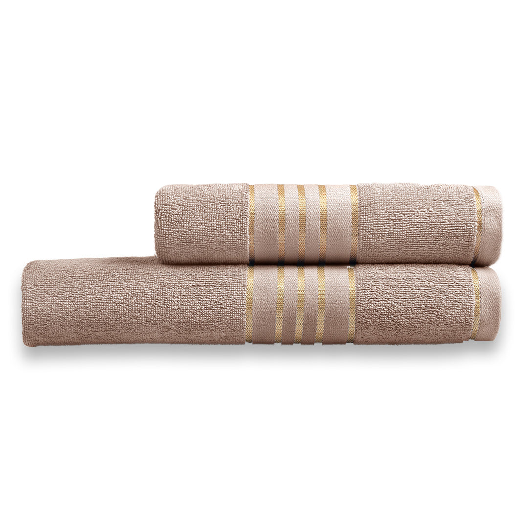 Combed Cotton Beige Towel Set