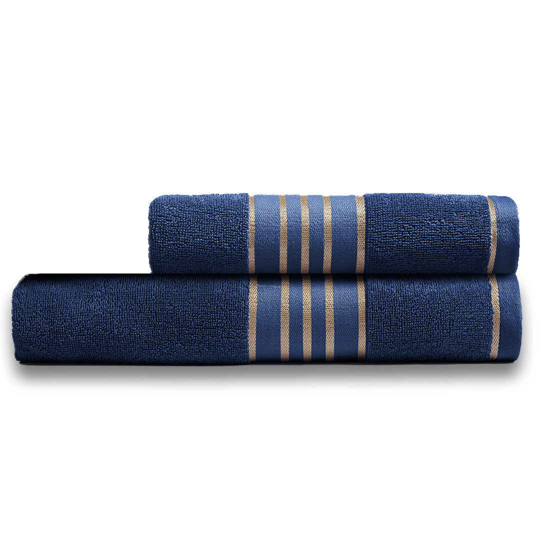 Combed Cotton Navy Towel Set