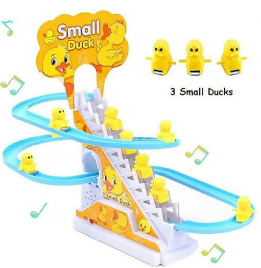 Small Ducks Climbing Toys Electric Ducks Chasing Race Track Game Set Playful Roller Coaster Toys with 3 Duck