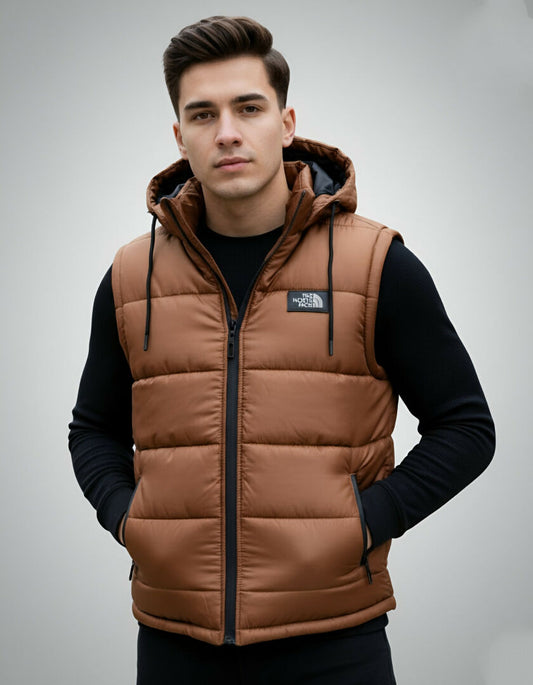 Versatile 2 in 1 Men Puffer Jacket with Detachable Hood