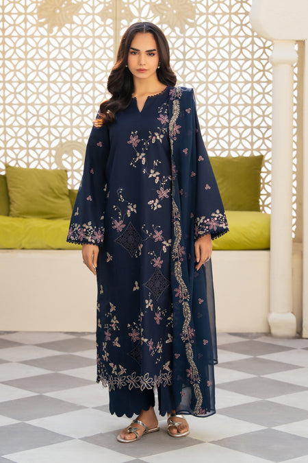 Xenia Formals 3 Pc Unstitched Embroidered Lawn Suit DANIYAH