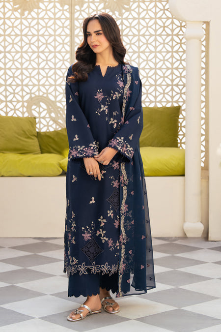 Xenia Formals 3 Pc Unstitched Embroidered Lawn Suit DANIYAH