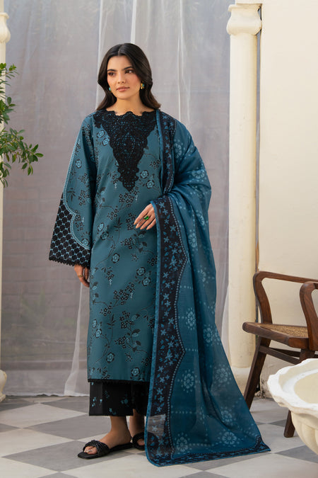 Xenia Formals 3 Pc Unstitched Embroidered Lawn Suit SAFA