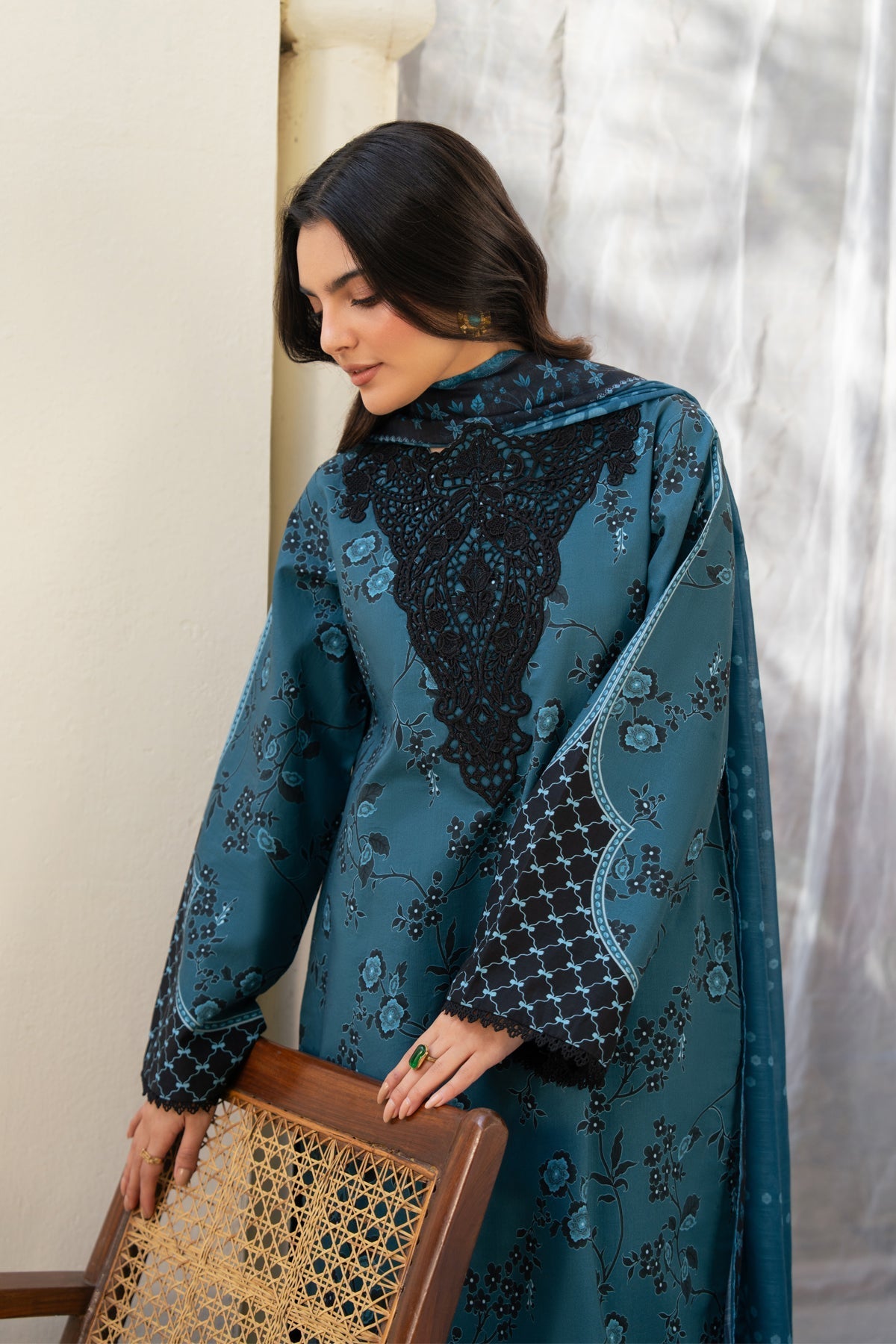 Xenia Formals 3 Pc Unstitched Embroidered Lawn Suit SAFA